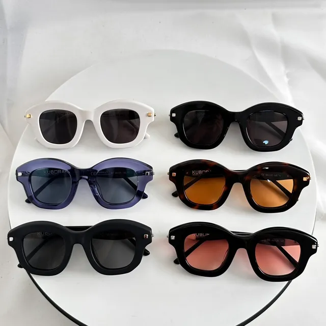 Black Multicolor Acetate Frames Mirrored Gradient Lenses Eyewear 3