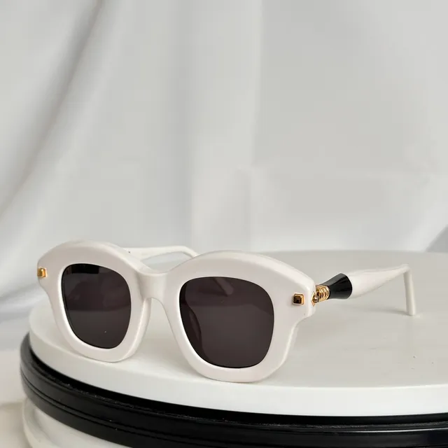Black Multicolor Acetate Frames Mirrored Gradient Lenses Eyewear 4