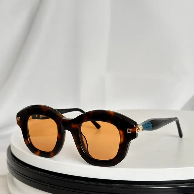 Black Multicolor Acetate Frames Mirrored Gradient Lenses Eyewear 6