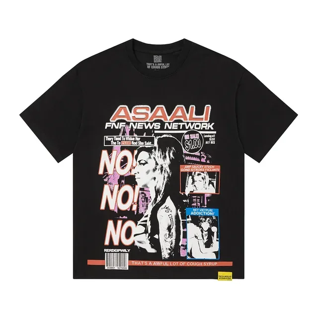 Black Multicolor Graphic-Print Oversized Fit T-Shirt 2