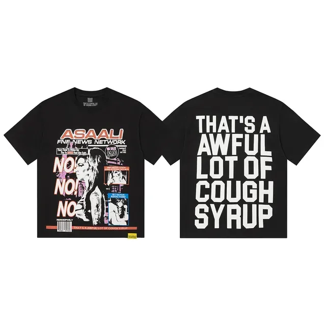 Black Multicolor Graphic-Print Oversized Fit T-Shirt 4