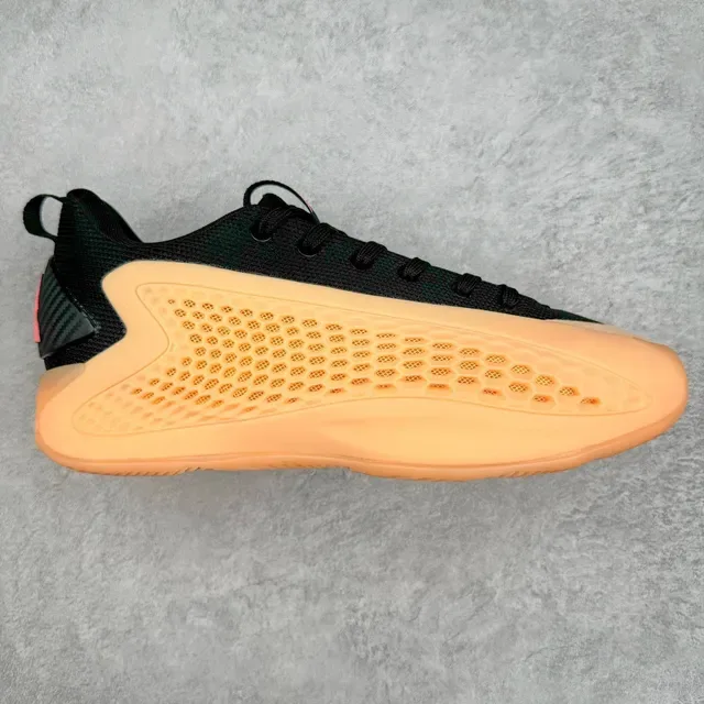 Black Orange Mesh Upper Translucent Lattice Midsole Sneakers 2