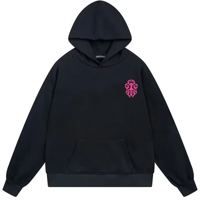 Black Pink Full-Zip Oversized Fit Hoodie 4
