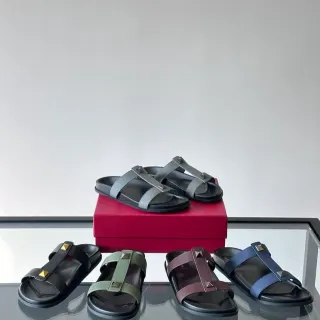 Black Silver Double-Strap Pyramid Stud Hardware Sandals