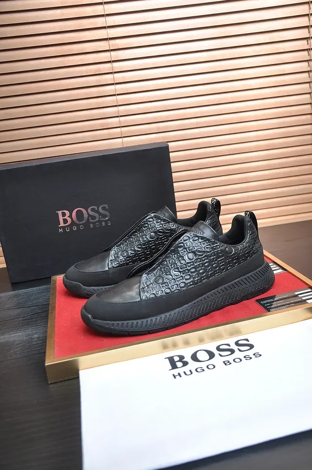 Black Slip-On Textured Upper Ridged Sole Lifestyle Sneaker 4