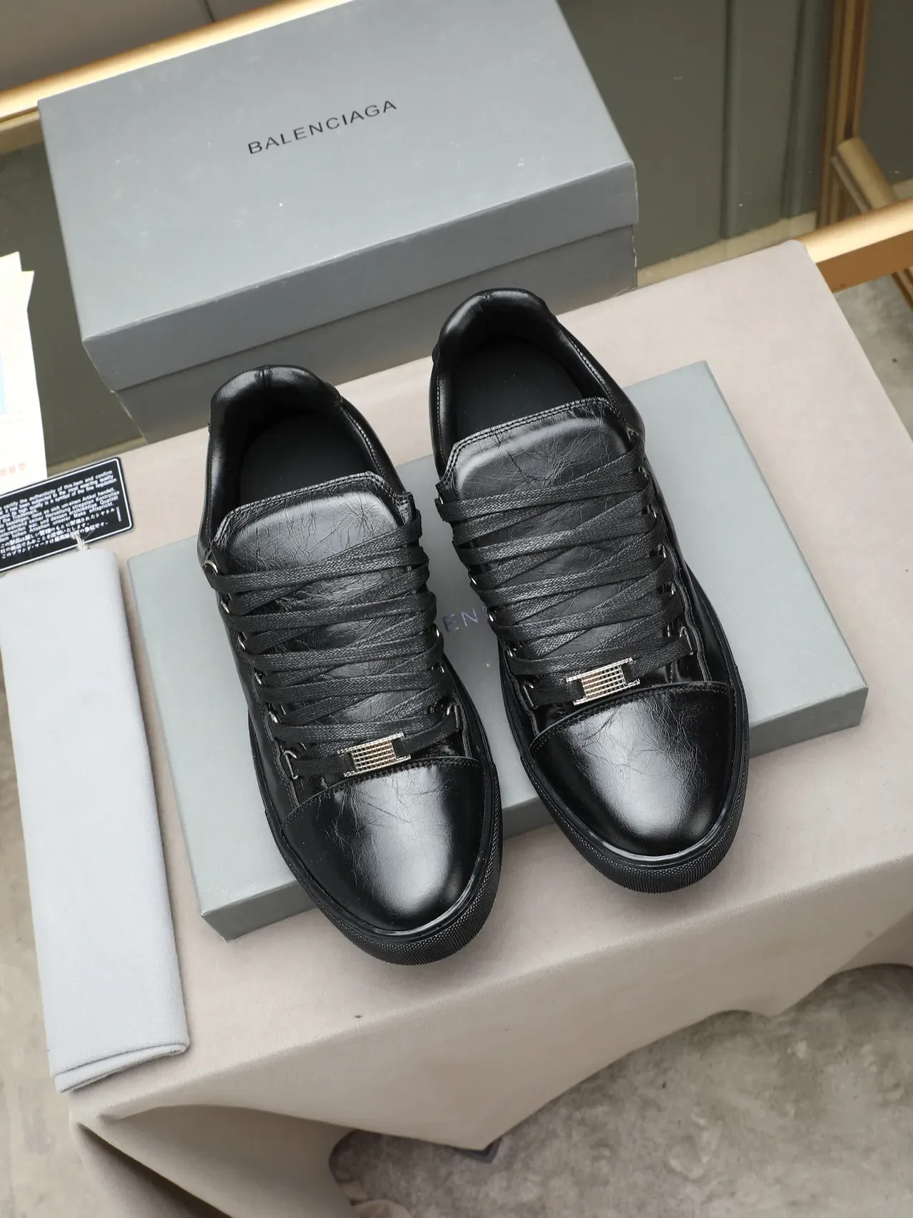Black Smooth Leather Low-Top Lifestyle Sneaker 3