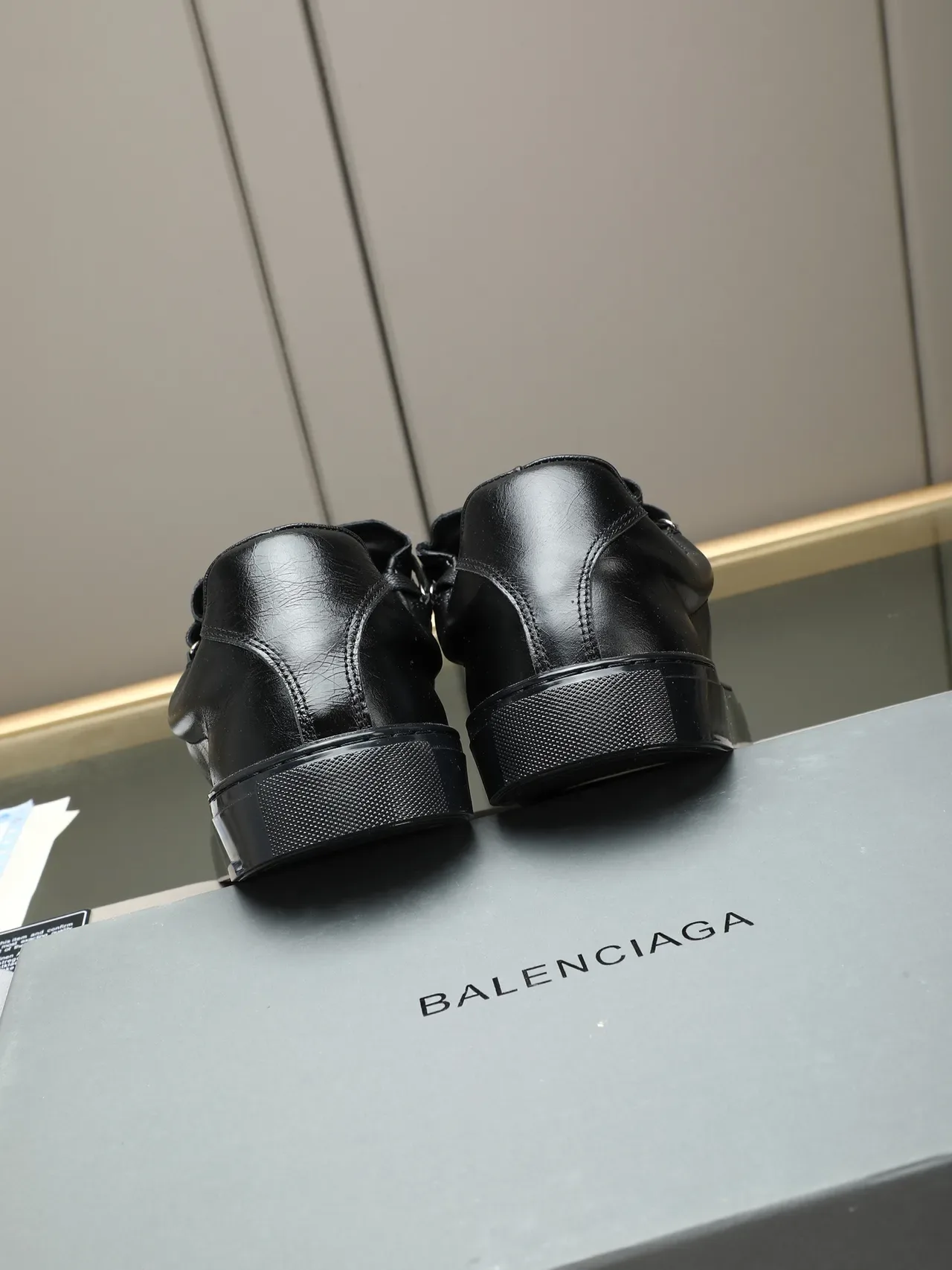 Black Smooth Leather Low-Top Lifestyle Sneaker 4