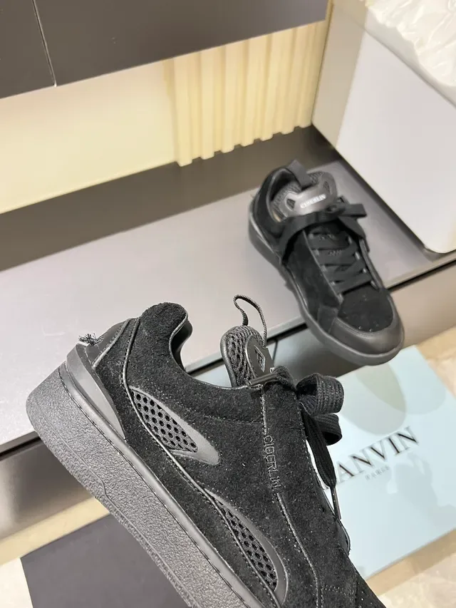 Black Suede and Mesh Strap Detail Lifestyle Sneakers 3