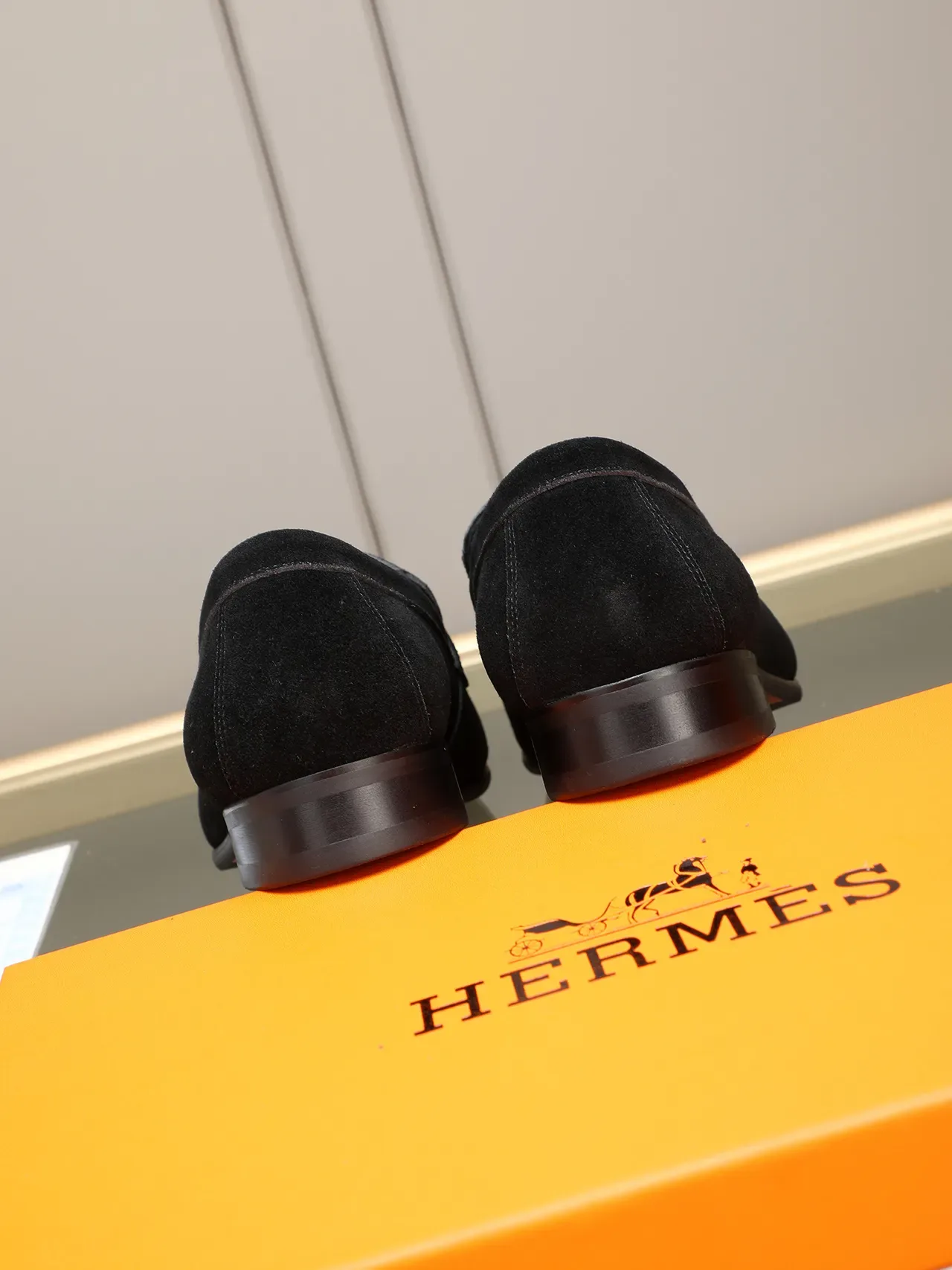 Black Suede H-Buckle Loafer 3