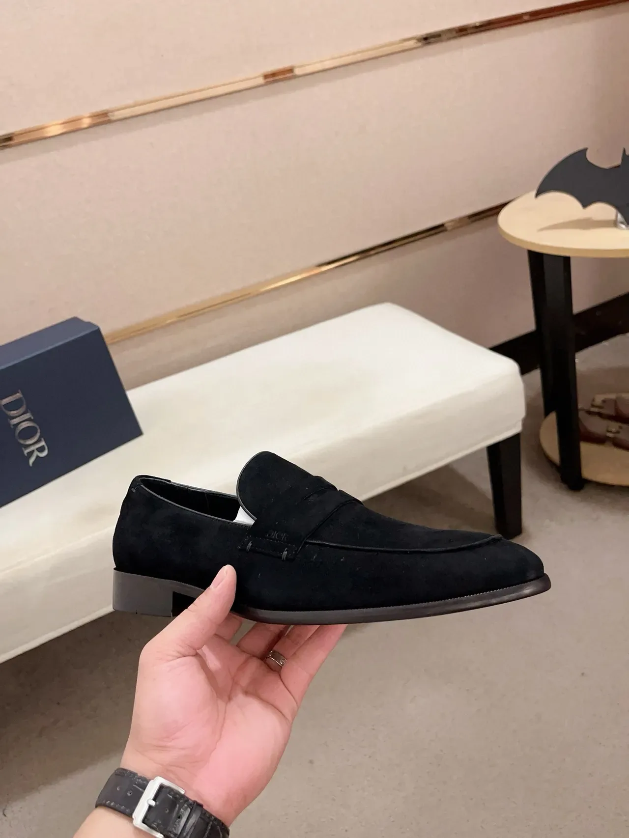 Black Suede Penny Strap Loafer 4