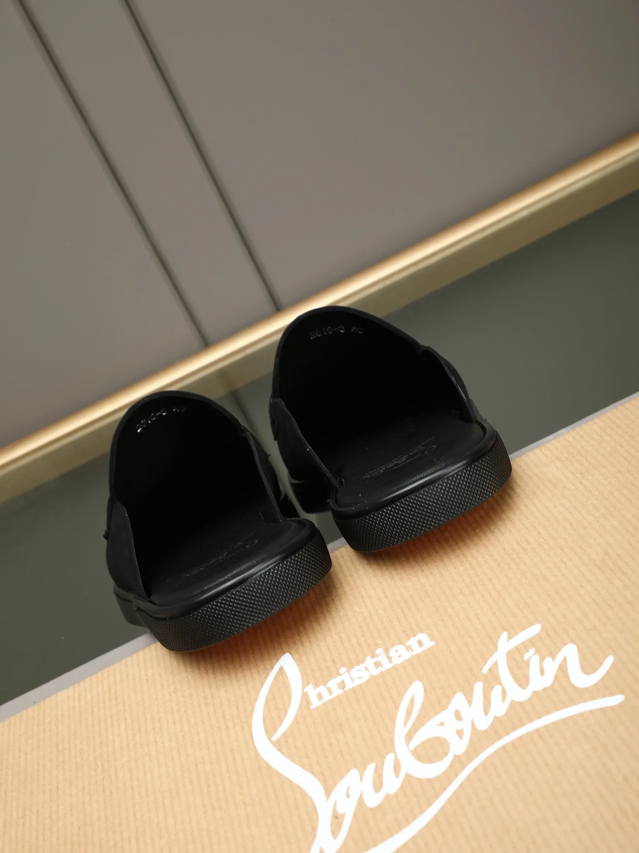 Black Suede Strap Mule Loafer 3