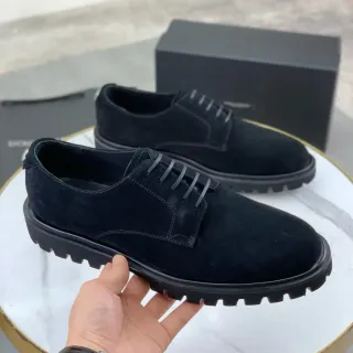 Black Suede Upper Chunky Lug Sole Oxford Shoes