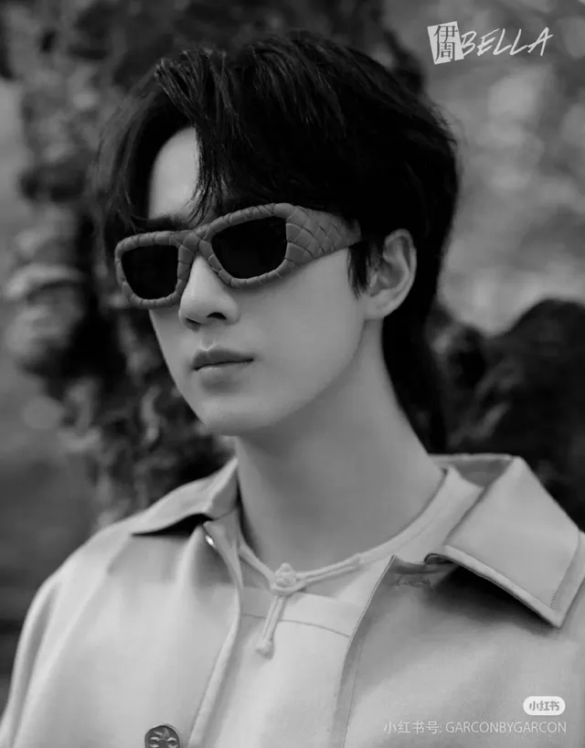 Black Textured Woven-Frame Wraparound Sunglasses 4