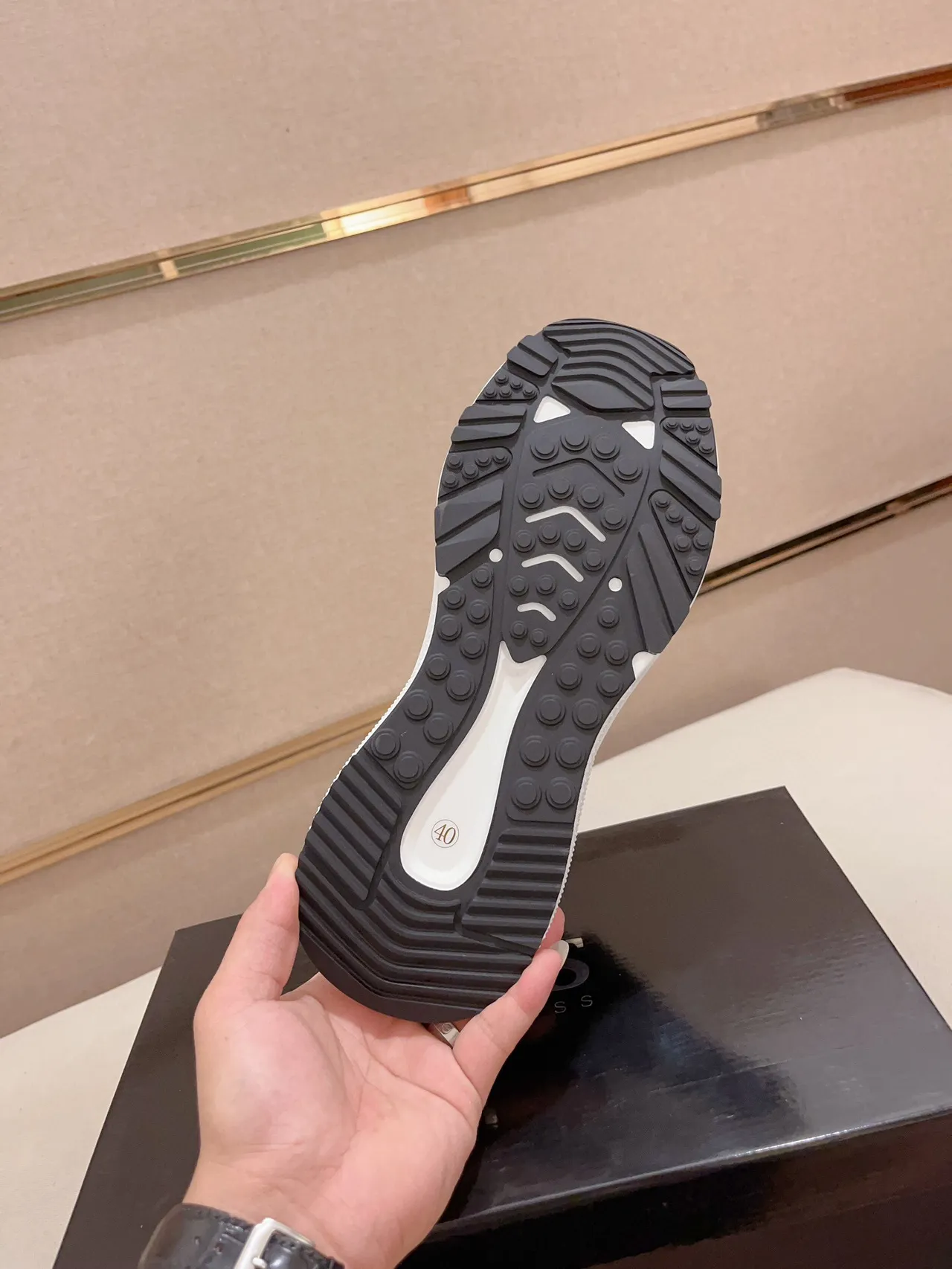 Black White Monogrammed Mesh Upper Sculpted Midsole Chunky Sneakers 9