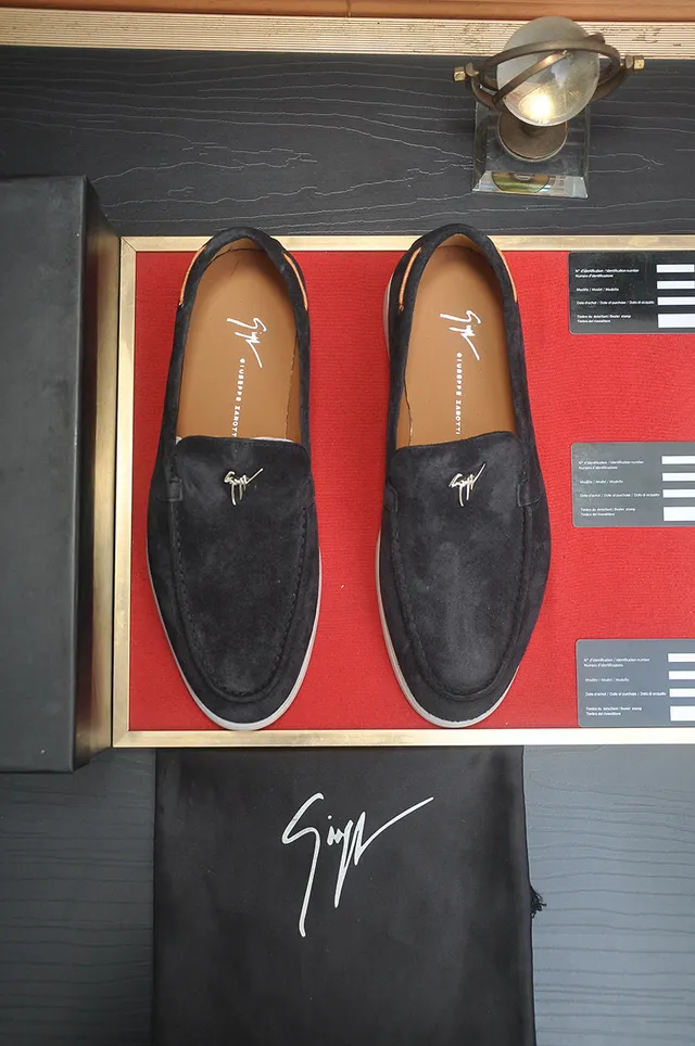 Black White Suede Upper Contrast Sole Loafer 2