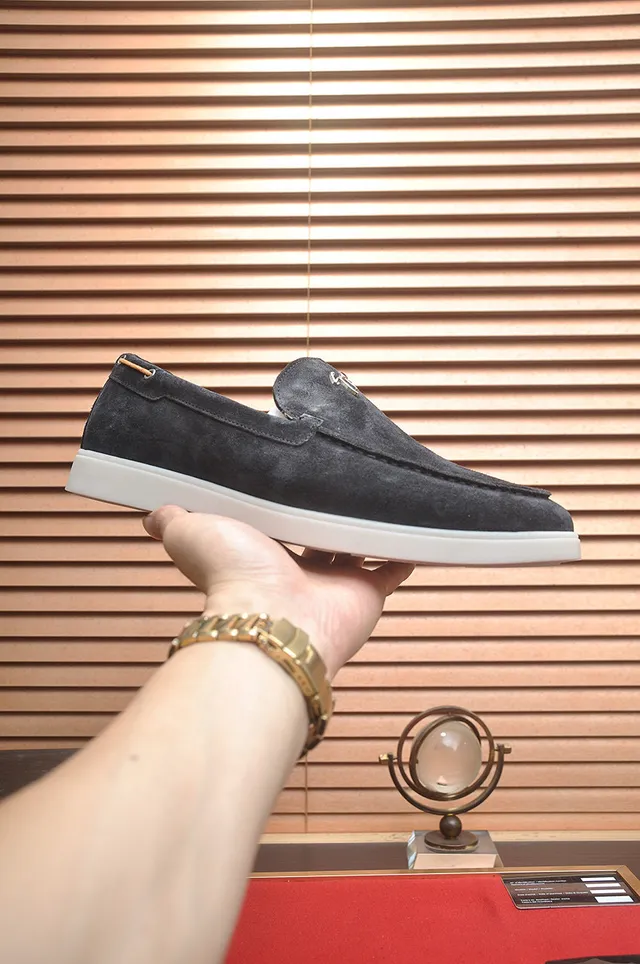 Black White Suede Upper Contrast Sole Loafer 4