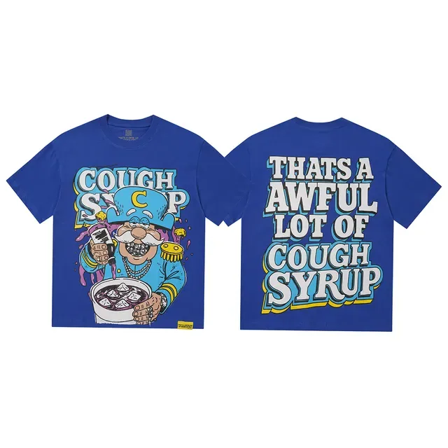 Blue Graphic Print Oversized T-Shirt 2