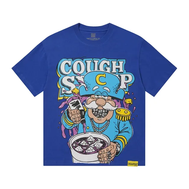 Blue Graphic Print Oversized T-Shirt 3