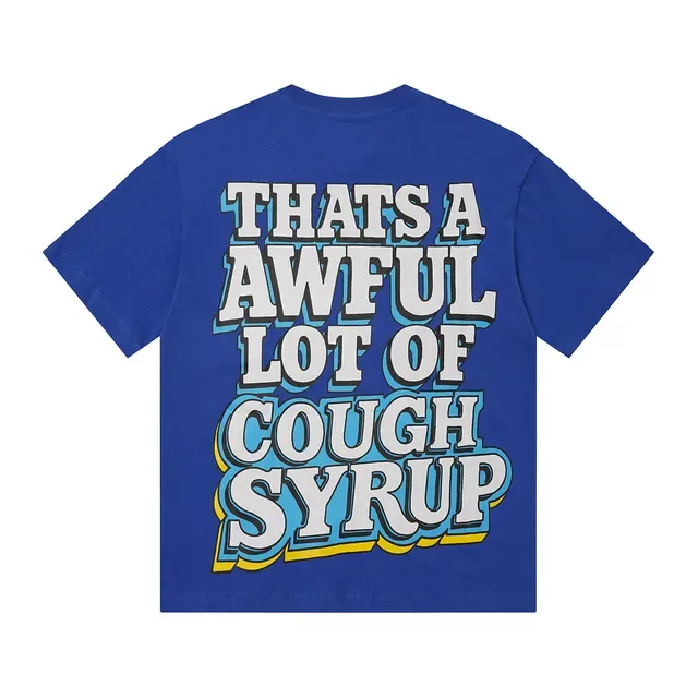 Blue Graphic Print Oversized T-Shirt 4