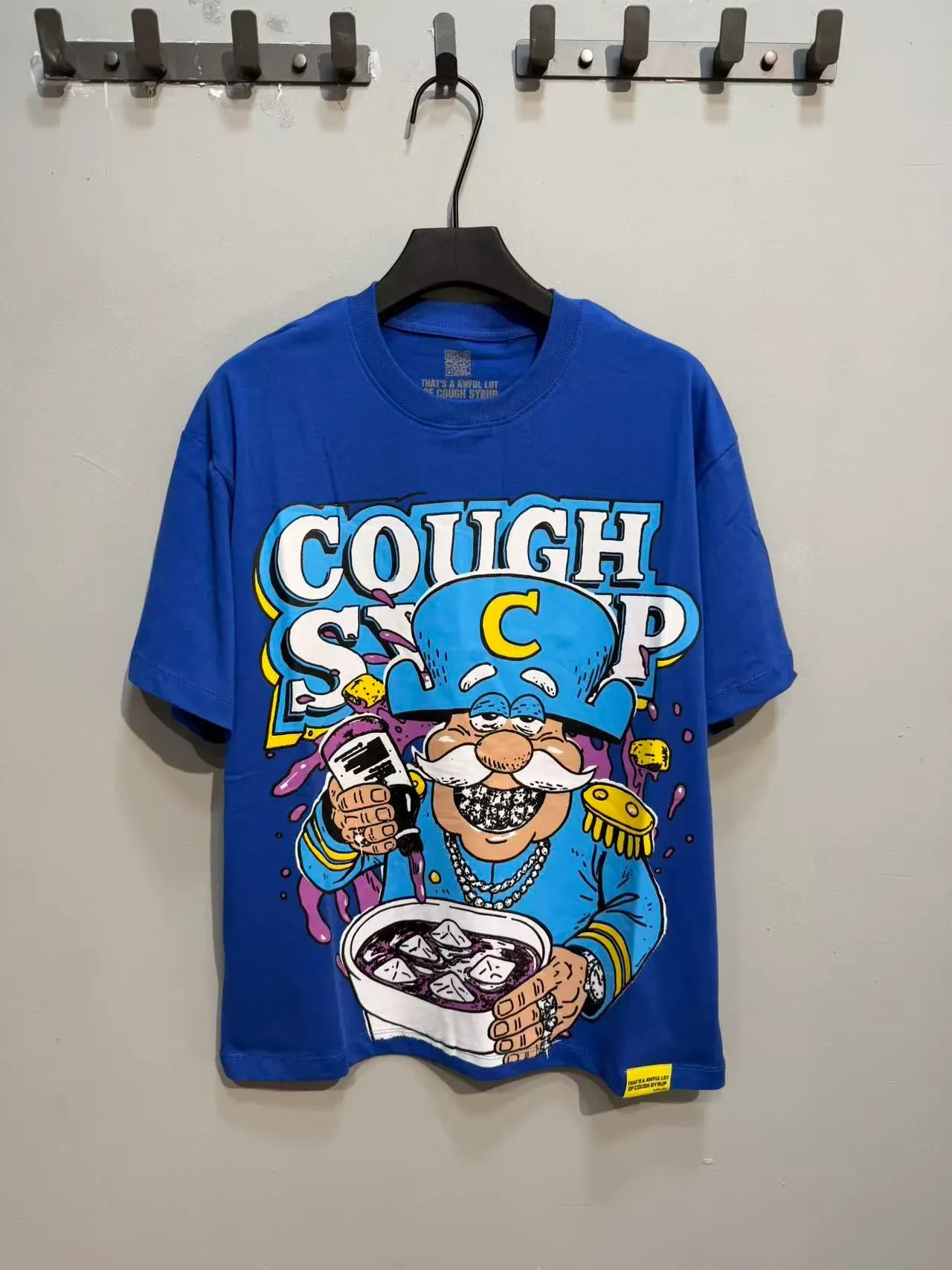 Blue Graphic Print Oversized T-Shirt 5