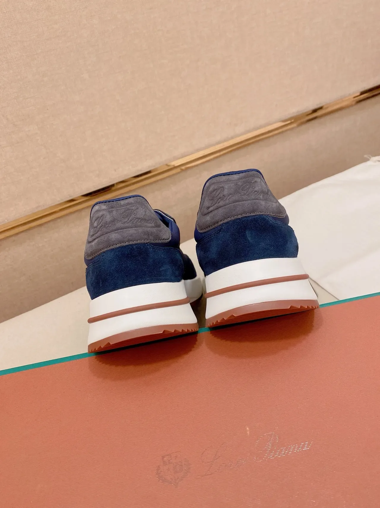 Blue Suede and Nylon Panelled Low-Top Lifestyle Sneaker 3