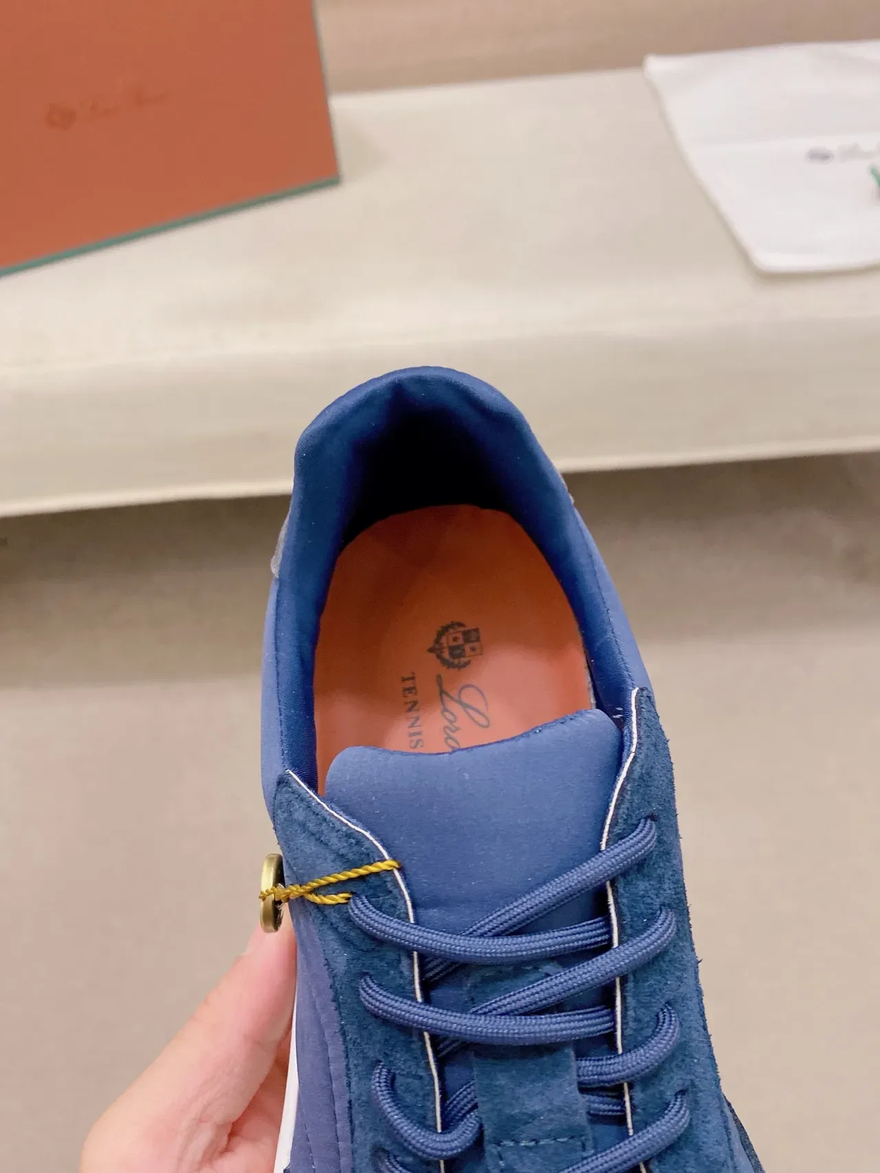 Blue Suede and Nylon Panelled Low-Top Lifestyle Sneaker 4
