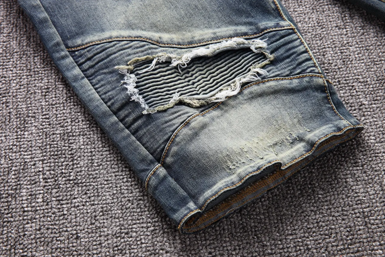Blue White Distressed Zippered Pockets Shorts 8