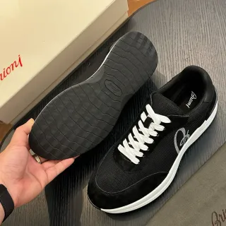 Brioni Zapatillas Lifestyle de Malla y Ante Negro
