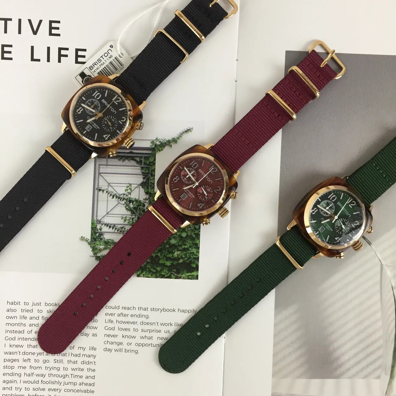 Bristol Clubmaster Chronograph Green NATO Strap Mechanical Watch 2