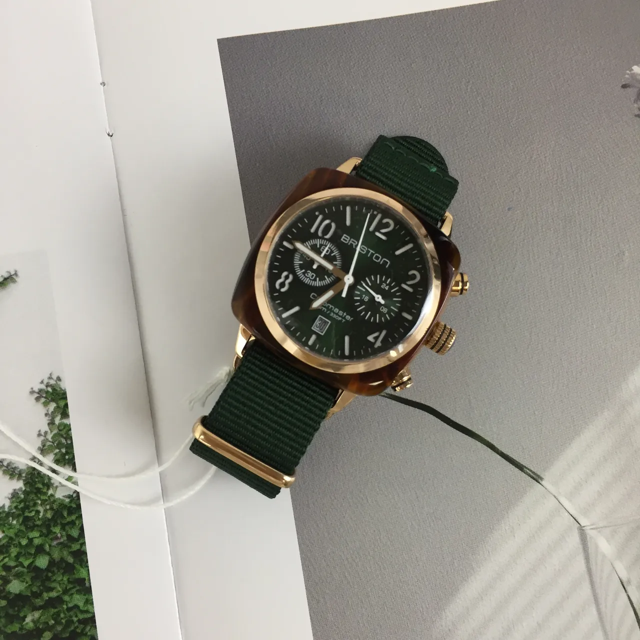 Bristol Clubmaster Chronograph Green NATO Strap Mechanical Watch 3