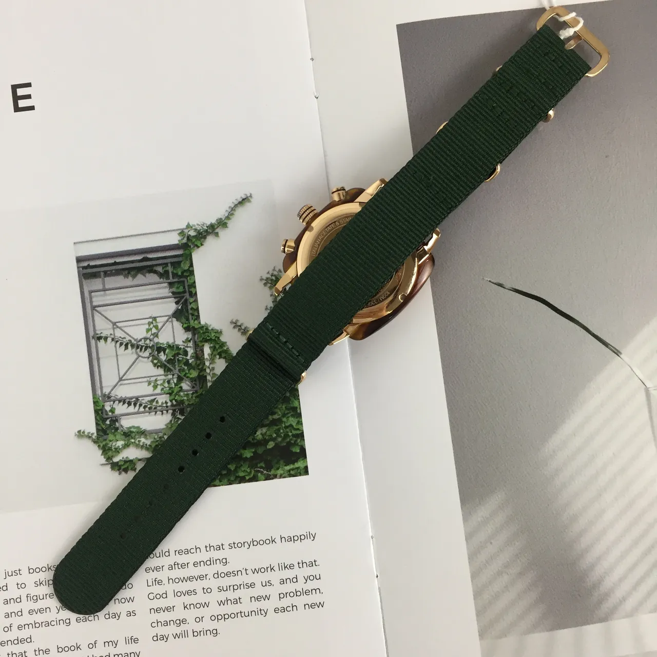 Bristol Clubmaster Chronograph Green NATO Strap Mechanical Watch 4