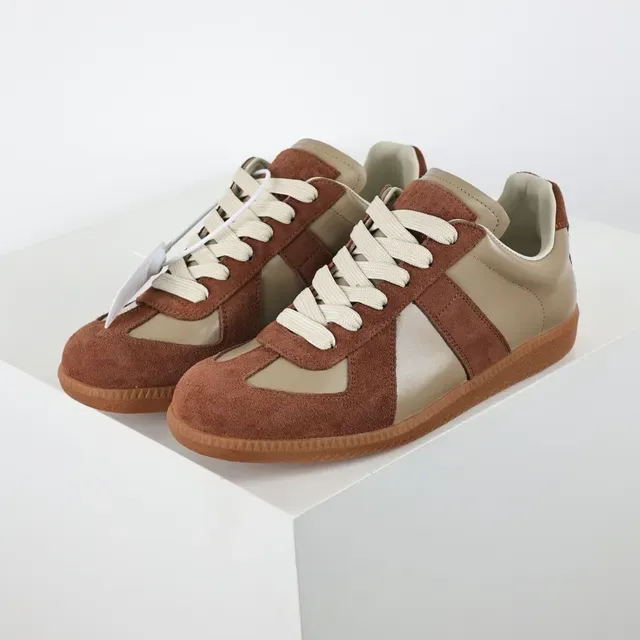 Brown and Beige Two-Tone Suede Leather Lifestyle Sneakers 2