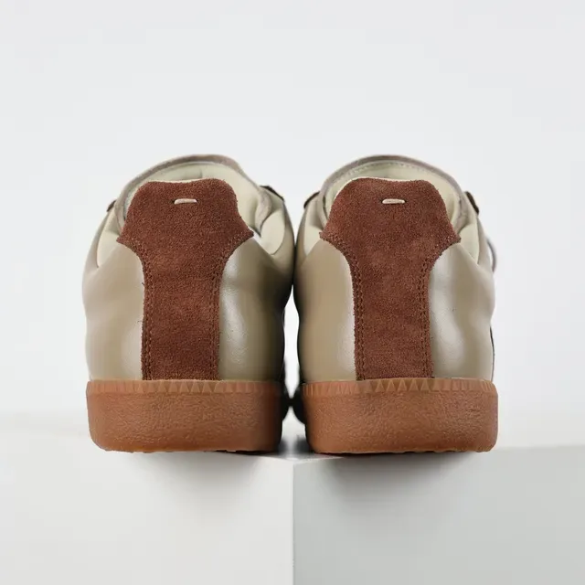 Brown and Beige Two-Tone Suede Leather Lifestyle Sneakers 8