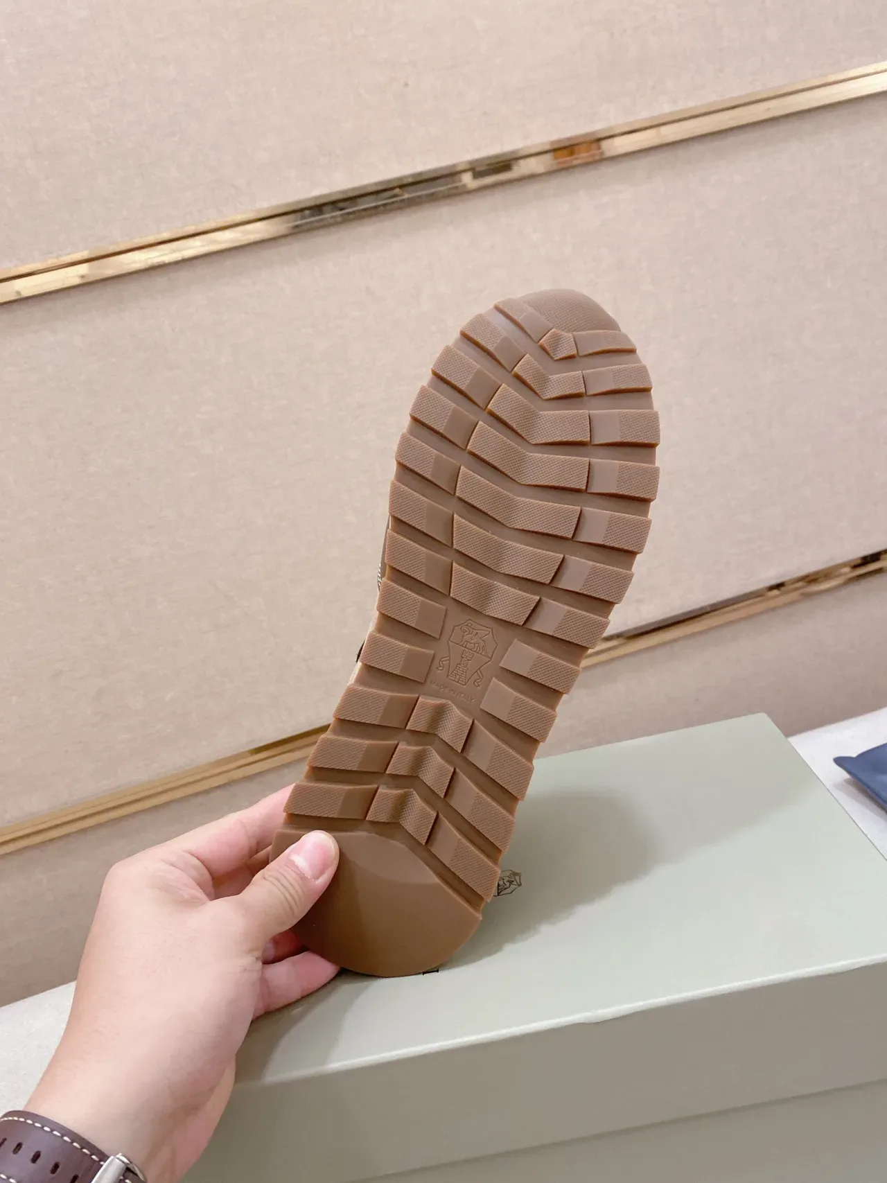 Brown and Tan Suede Leather Panel Sneaker 2