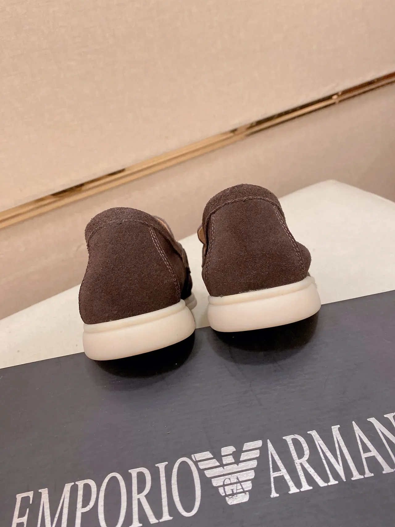 Brown Beige Suede Upper Metal Horsebit Strap Loafer 2