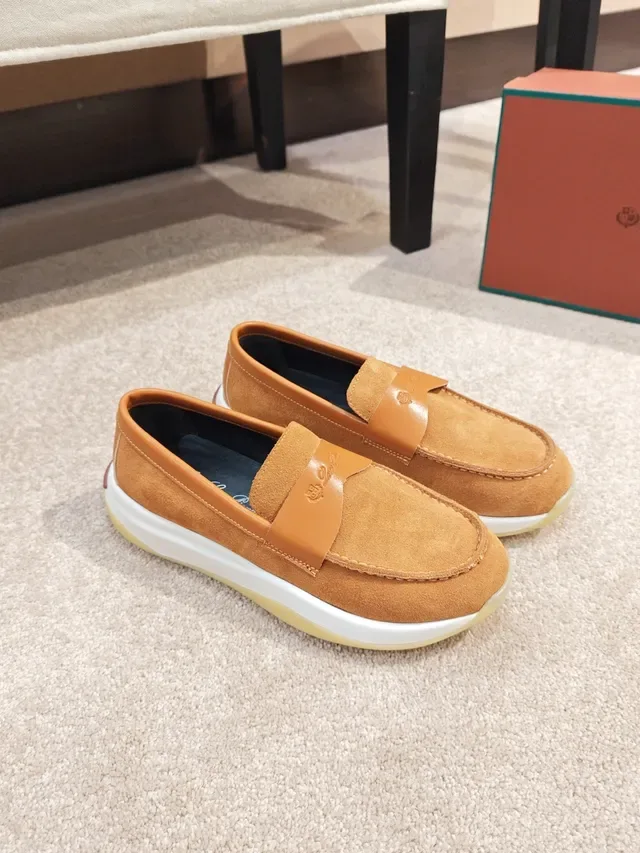 Brown Beige Suede Upper Penny Strap Loafer 4