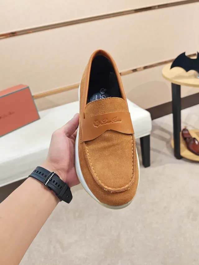 Brown Beige Suede Upper Penny Strap Loafer 5