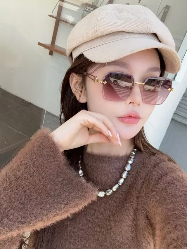 Brown Gold Square-Frame Gradient Lenses Sunglasses 6