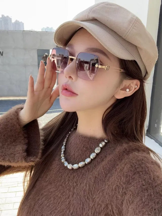 Brown Gold Square-Frame Gradient Lenses Sunglasses 7