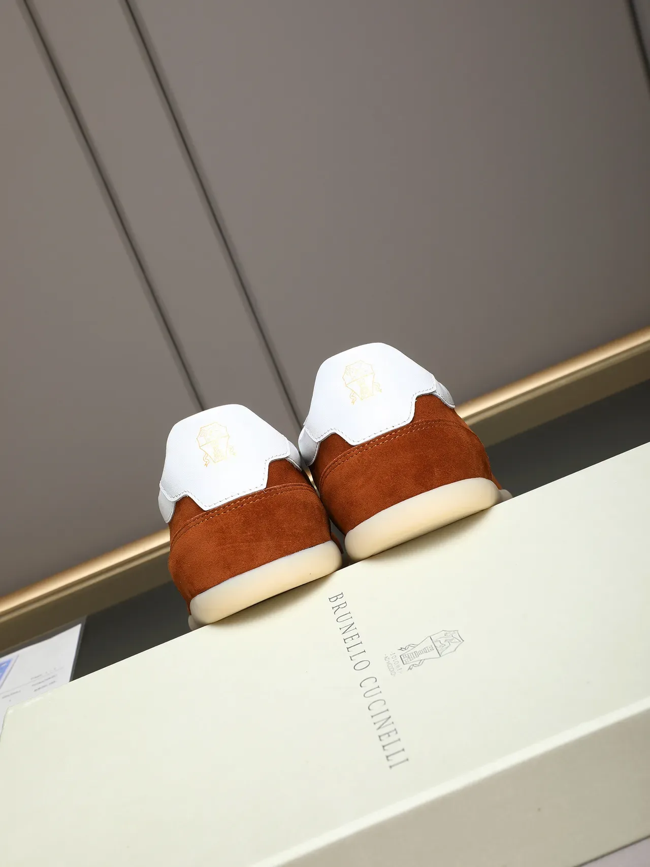 Brown Suede and White Trim Lifestyle Sneaker 3