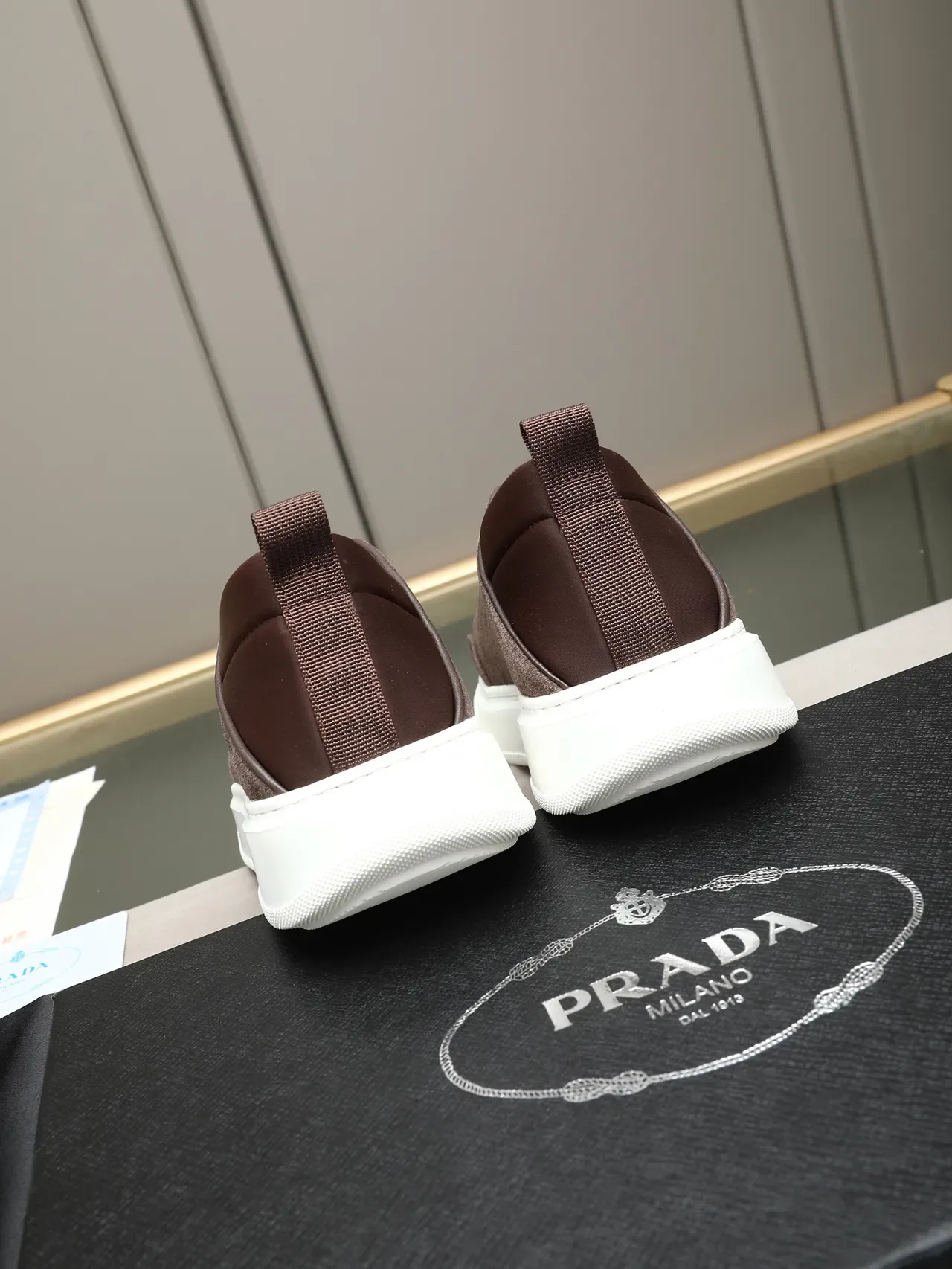 Brown Suede Slip-On Platform Sneaker 3