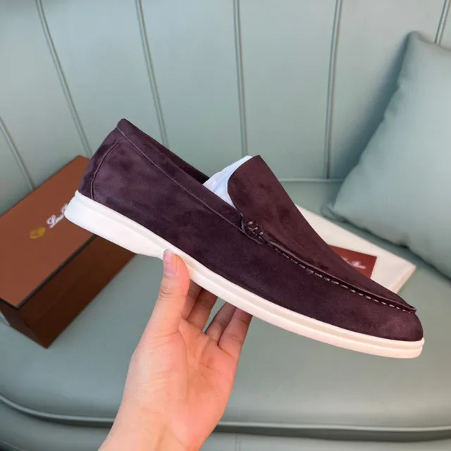 Burgundy Beige Suede Upper Moc-Toe Stitching Loafer 4