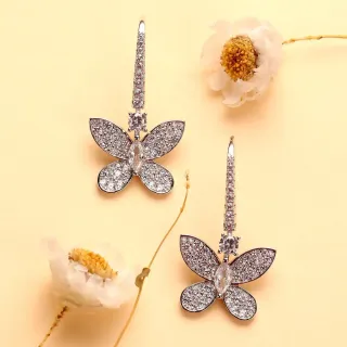 Butterfly Pavé Crystal Marquise Drop Earrings