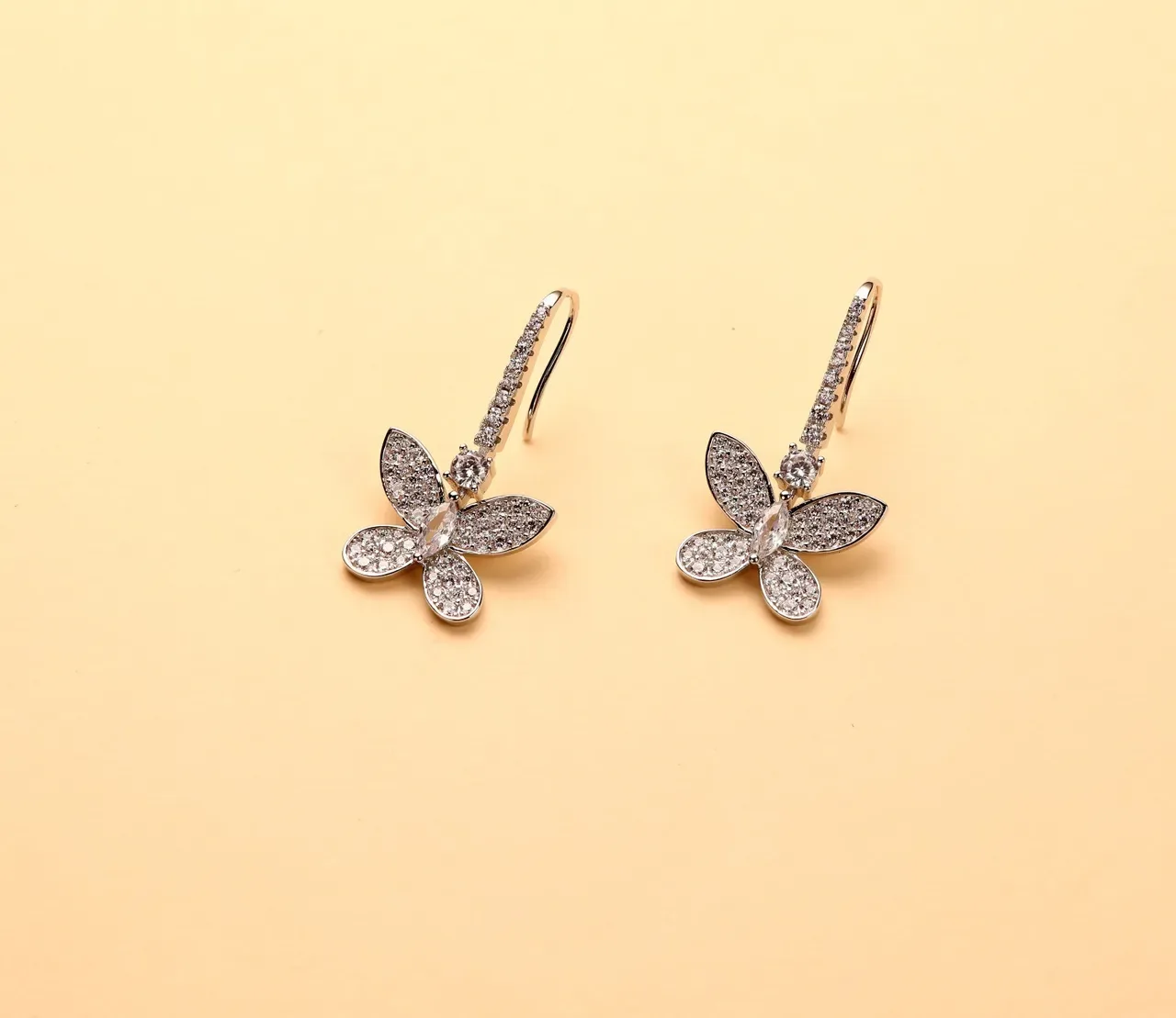 Butterfly Pavé Crystal Marquise Drop Earrings 2