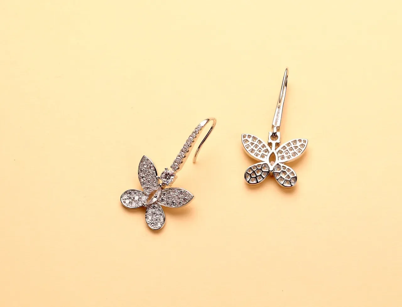 Butterfly Pavé Crystal Marquise Drop Earrings 3