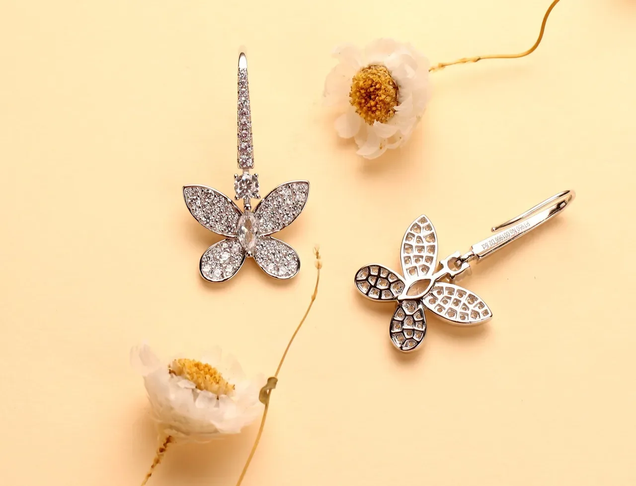 Butterfly Pavé Crystal Marquise Drop Earrings 4