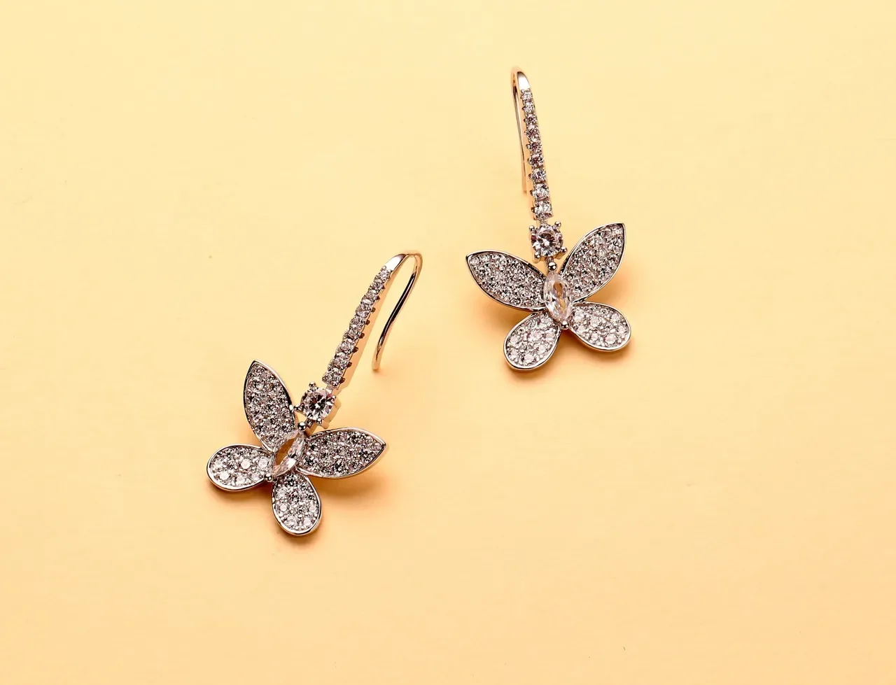 Butterfly Pavé Crystal Marquise Drop Earrings 5