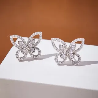 Butterfly Pavé Crystal Stud Earrings