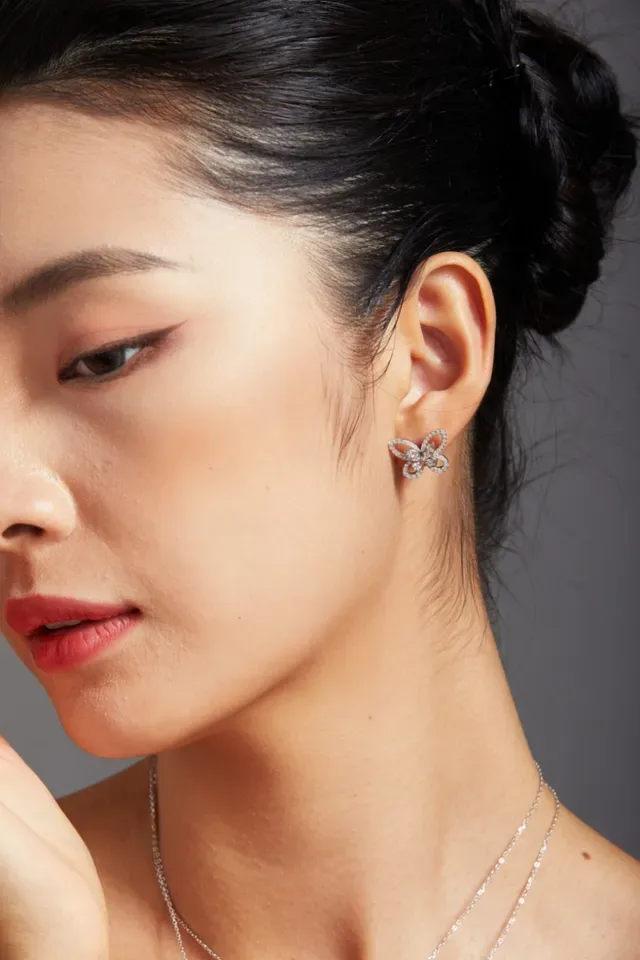 Butterfly Pavé Crystal Stud Earrings 5