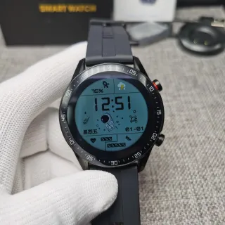 CAISIDA Black Blue Matte Case Silicone Strap Sports Watch